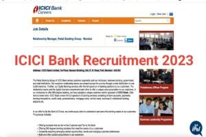 ICICI Relationship Manager Bank Recruitment 2023
