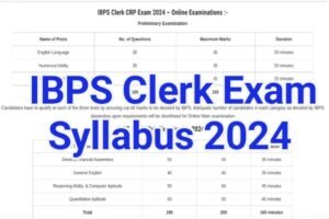 IBPS Clerk Exam Syllabus 2024